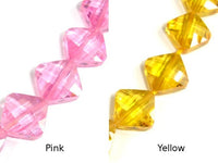 CZ bead, 9 x 9mm Faceted Diamond-RainbowBeads