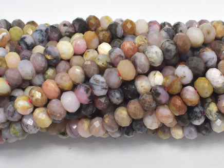 Pink Opal, 4x6mm Faceted Rondelle-RainbowBeads