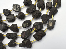 Raw Quartz - Coated Black, Approx. 12x15mm Nugget-RainbowBeads