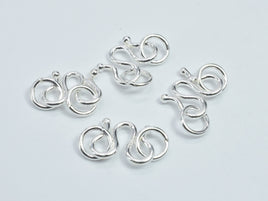 6pcs 925 Sterling Silver M Clasp-S Hook, M Clasp Connector, S Clasp, 8x6mm-RainbowBeads