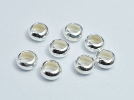10pcs 925 Sterling Silver 6mm Rondelle Spacer Beads-RainbowBeads