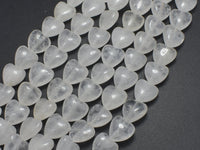 Clear Quartz 10mm Heart Beads, 14.5 Inch-RainbowBeads