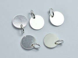 4pcs 925 Sterling Silver Round Disc Blank Charms, 8mm-RainbowBeads