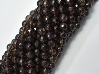 Smoky Quartz Beads, 6 mm Faceted Round Beads-RainbowBeads