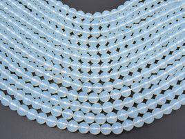 White Opalite Beads, Faceted Round, 10mm (9.6 mm), 14.5 Inch-RainbowBeads