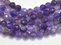 Amethyst, 5mm Micro Faceted Round-RainbowBeads