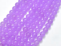 Jade - Purple, 8mm Round Beads, 15 Inch-RainbowBeads