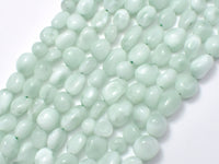 Green Angelite Beads, 6x8mm Nugget Bead-RainbowBeads