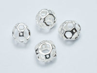 4pcs 925 Sterling Silver 7.5x7.5x6mm Filigree Square Spacer-RainbowBeads