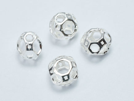 4pcs 925 Sterling Silver 7.5x7.5x6mm Filigree Square Spacer-RainbowBeads