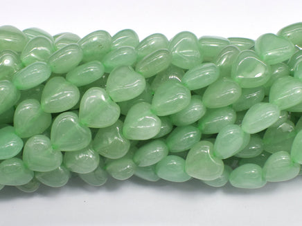 Green Aventurine 10mm Heart Beads, 15.5 Inch-RainbowBeads