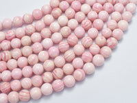 Pink Queen Conch Shell 8mm Round-RainbowBeads