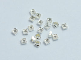 Approx. 100pcs 925 Sterling Silver 1.7x1.7mm Square Spacer-RainbowBeads