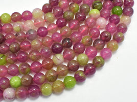 Jade - Pink, Green, 8mm, Round-RainbowBeads