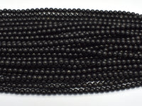 Genuine Shungite Beads, 4mm (4.4mm), Round-RainbowBeads