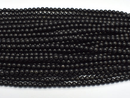 Genuine Shungite Beads, 4mm (4.4mm), Round-RainbowBeads