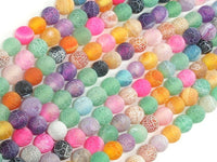 Frosted Matte Agate - Multi Color, 6mm Round Beads-RainbowBeads