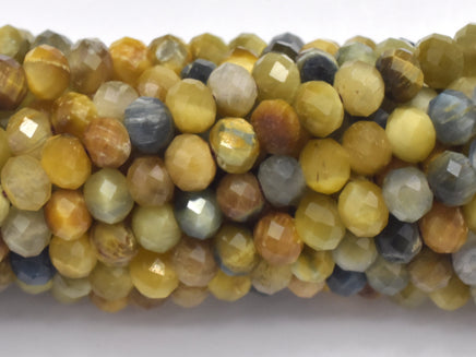 Tiger Eye Beads, 3.4x4.3mm Micro Faceted Rondelle-RainbowBeads