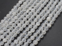 Selenite, Gypsum, 6mm (6.3mm), Round Beads-RainbowBeads