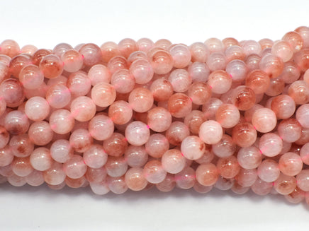 Jade - Peach White 6mm (6.3mm) Round-RainbowBeads