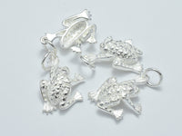 1pc 925 Sterling Silver Charms, Frog Charms, 16x12mm-RainbowBeads