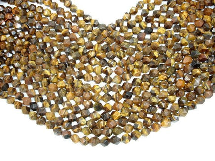 Tiger Eye Beads, 10mm Star Cut Faceted Round-RainbowBeads