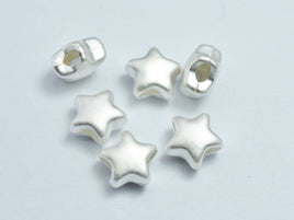 2pcs Matte 925 Sterling Silver 8.5x8.5mm Star Beads-RainbowBeads
