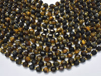 Blue Yellow Tiger Eye, 8mm Faceted Prism Double Point Cut-RainbowBeads