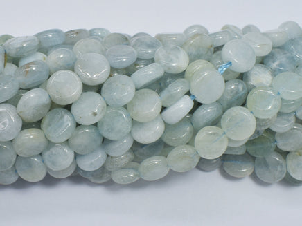 Aquamarine 8.5-9.5mm Coin Beads-RainbowBeads