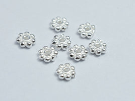 10pcs 925 Sterling Silver 4.2mm Daisy Spacer-RainbowBeads