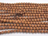 Matte Sandalwood Beads, 8mm (8.2mm) Round-RainbowBeads