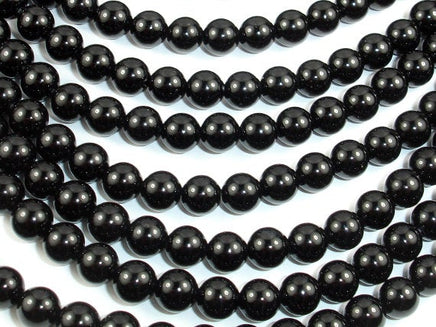 Black Onyx Beads, 6mm Round Beads-RainbowBeads