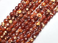 Fire Agate - Red & White 8mm Round-RainbowBeads