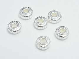 10pcs 925 Sterling Silver Beads, 4.5mm Rondelle Beads, Spacer Beads, 4.5x2.2mm-RainbowBeads