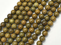 Green Sandalwood Beads, 8mm Round Beads-RainbowBeads