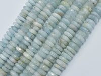 Aquamarine 3.5x8.5mm Faceted Rondelle-RainbowBeads