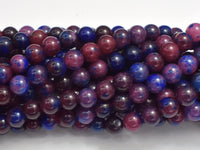 Jade - Red, Blue, 8mm, Round, 15 Inch-RainbowBeads