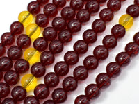 Blood Amber Resin, 8mm(5.8mm) Round Beads, 33 Inch, Approx 108 beads-RainbowBeads