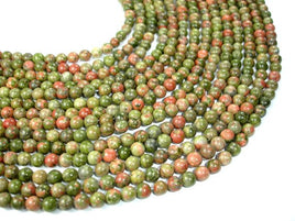 Unakite, 6mm (6.8mm) Round Beads-RainbowBeads