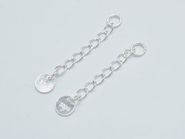 4pcs 925 Sterling Silver Extension Chain, 30mm Long, 2.5mm Width-RainbowBeads