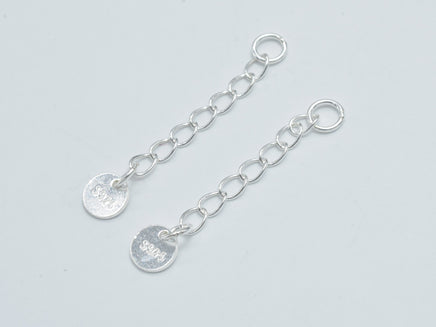 4pcs 925 Sterling Silver Extension Chain, 30mm Long, 2.5mm Width-RainbowBeads