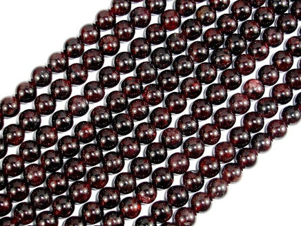 Red Garnet Beads, Approx 7mm Round Beads-RainbowBeads