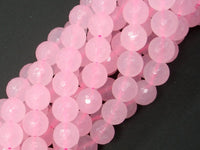 Rose Quartz, 10mm Faceted Round Beads-RainbowBeads