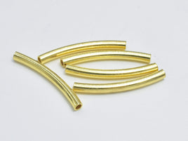 6pcs 24K Gold Vermeil Tube, 925 Sterling Silver Tube, Curved Tube, 2x20mm-RainbowBeads