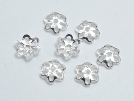 40pcs 925 Sterling Silver Bead Caps, 5x1.2mm Flower Bead Caps-RainbowBeads