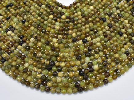 Green Garnet Beads, 6mm (6.5mm) Round Beads-RainbowBeads