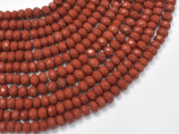 Red Jasper Beads, 4x6mm Faceted Rondelle-RainbowBeads