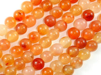 Carnelian Beads, Orange, 10mm Round Beads-RainbowBeads