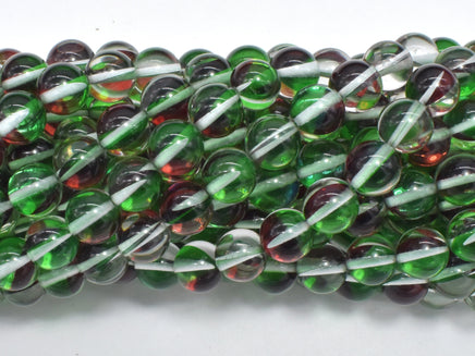 Mystic Aura Quartz-Red, Green, 8mm, Round, 14.5 Inch-RainbowBeads