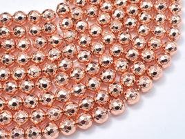 Hematite Beads-Rose Gold, 8mm Faceted Round-RainbowBeads